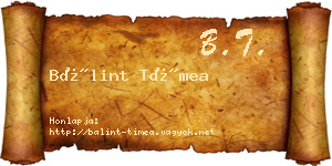 Bálint Tímea névjegykártya